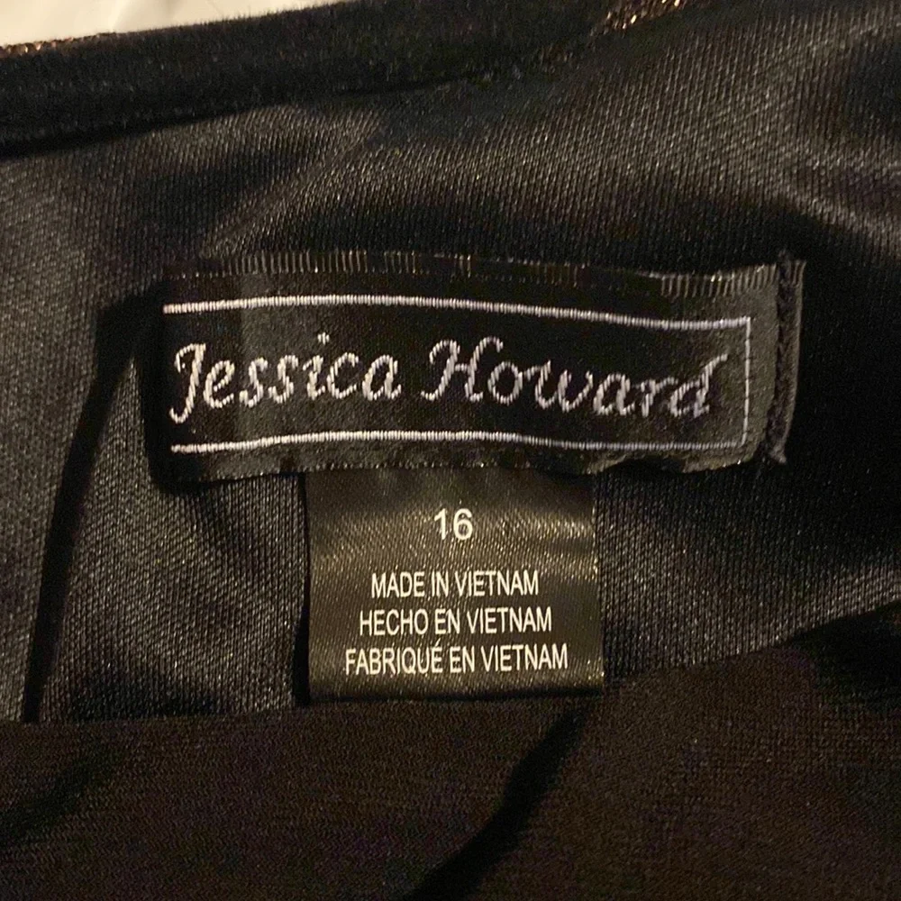 Jessica Howard Black and Gold Midi Dress - Picture 5 of 5